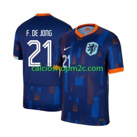 Paesi Bassi Frenkie de Jong 21 Maglia Trasferta Euro 2024 Manica Corta